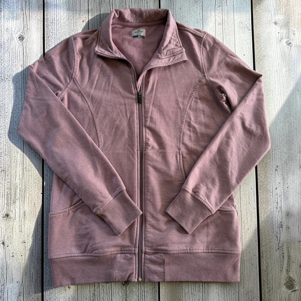 Activewear Full Zip Jacket Pockets Lavender Purple Womens Small Ridgecut